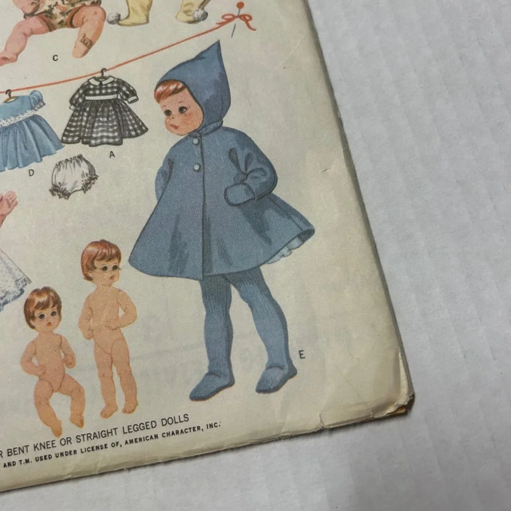 McCalls Vintage 1960's Pattern  #7592 Baby Toddler Doll Wardrobe Size M 12